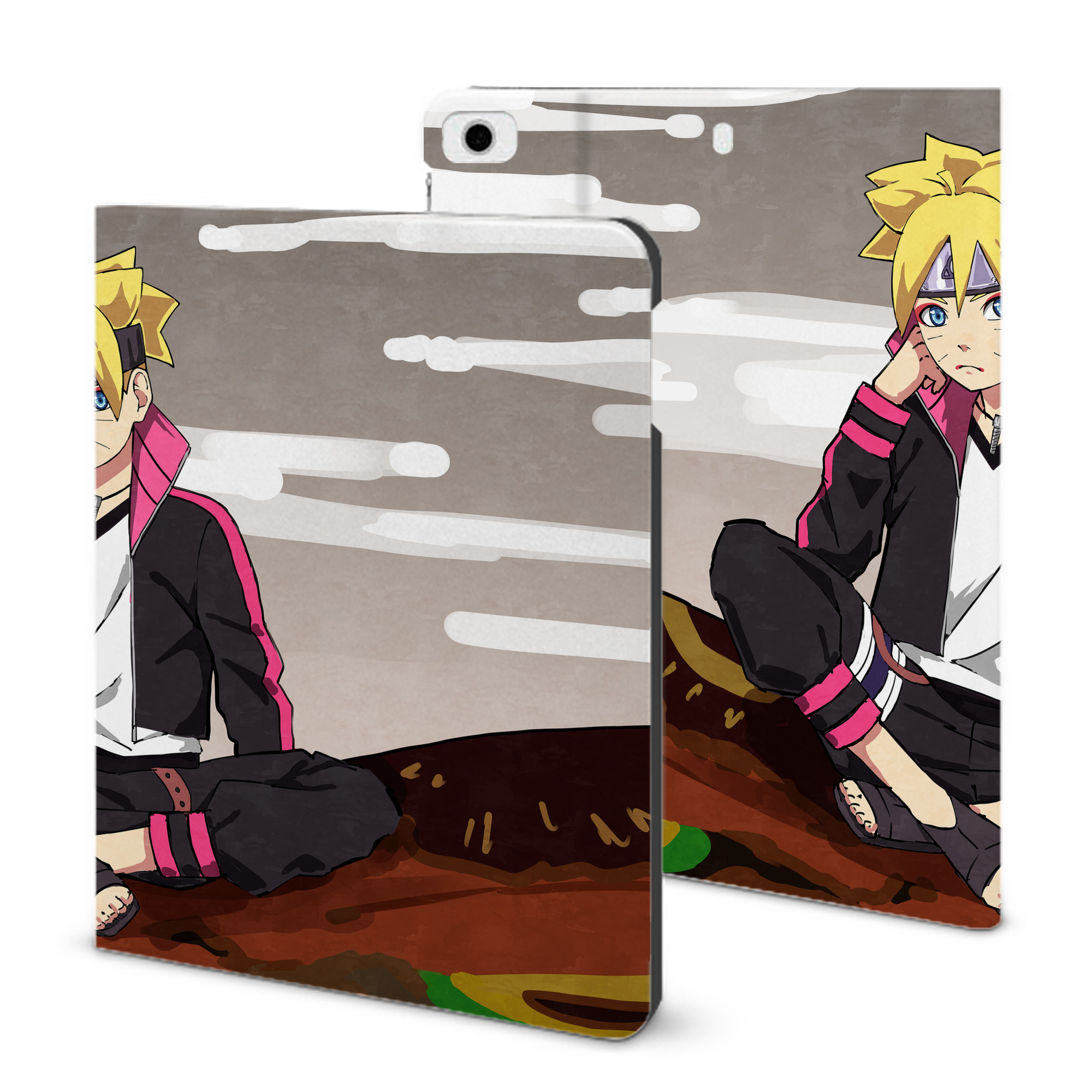 （画像用） NARUTO -ナルト- NARUTO -ナルト- 疾風伝 IPad ケース ブック型 PUレザー TPU 耐衝撃 軽量 薄型 ペン収納なし 全面保護 IPad 各モデル対応